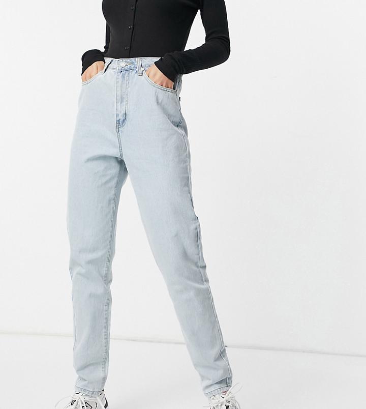 Missguided Tall Riot Highwaisted Recycled Denim Mom Jeans In Blue-blues