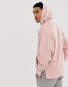 Asos Design Oversized Hoodie With Step Hem In Pink - Pink