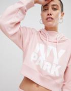 Ivy Park Logo Crop Hoodie In Pink - Pink