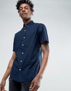 Troy Poplin Shirt With Short Sleeves - Navy