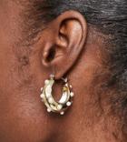 Reclaimed Vintage Inspired Hoop Earrings With Faux Pearl Detail In Gold