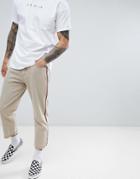 Fairplay Relaxed Skate Chino With Side Stripe In Stone - Stone
