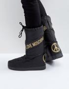 Love Moschino Peace Logo Snow Boots - Black