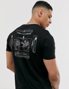 Asos Design Sega T-shirt With Outline Print-black