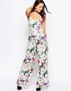 Motel Fleur Wilma Jumpsuit In Botanical Print - Botanical Print