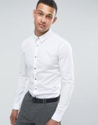 River Island Muscle Fit Shirt In White - White