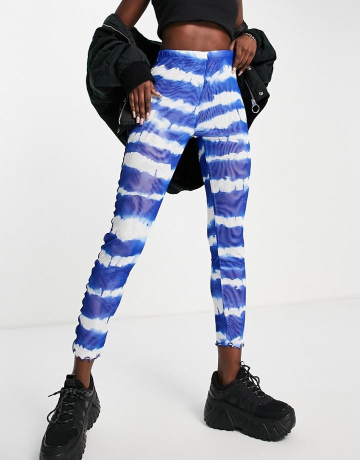 Love Moschino Tie Dye Leggings In Blue Multi-blues