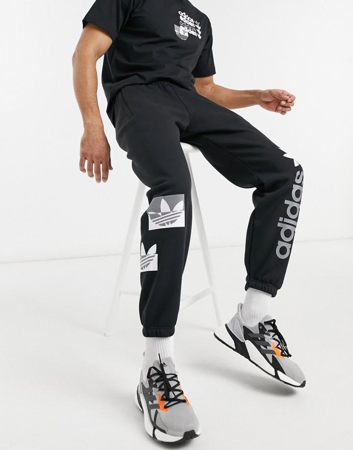 Adidas Originals Forum Sweatpants In Black And Pink