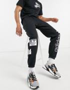 Adidas Originals Forum Sweatpants In Black And Pink
