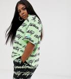 Asos Design X Glaad & Curve Shirt Two-piece In Unity Print-green