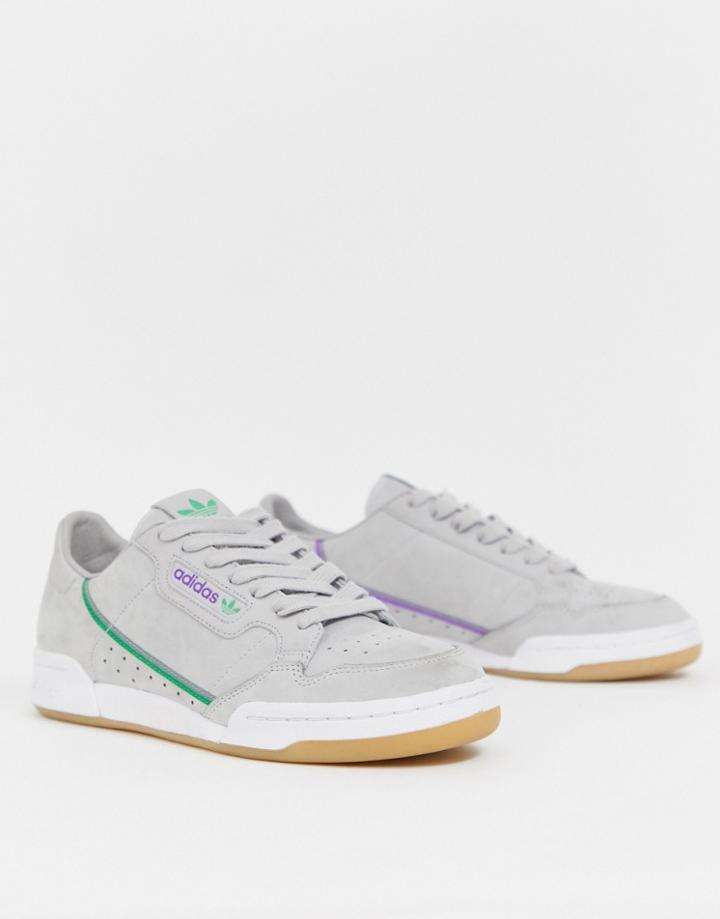 Adidas Originals Continental 80's Tfl District Elizabeth Line Sneakers In Gray - Gray
