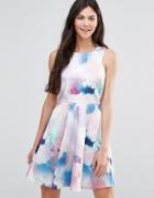 Yumi Cloud Print Skater Dress - Multi
