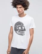 Cheap Monday Standard T-shirt Skull Finger Print - White