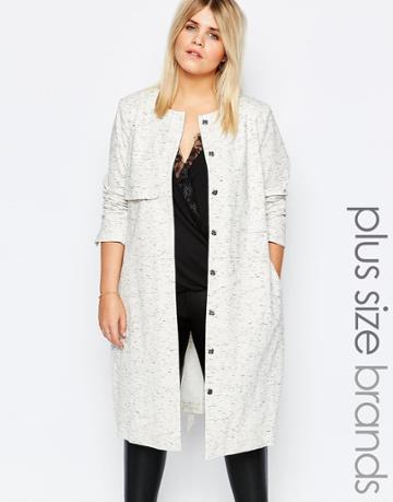 Carmakoma Tailored Coat With Belt - Cream