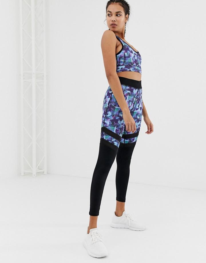 Noisy May Kaliedoscope Print Sports Leggings - Black