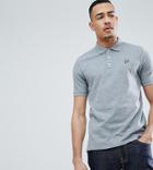 Lyle & Scott Tall Logo Pique Polo Shirt In Mid Gray - Gray