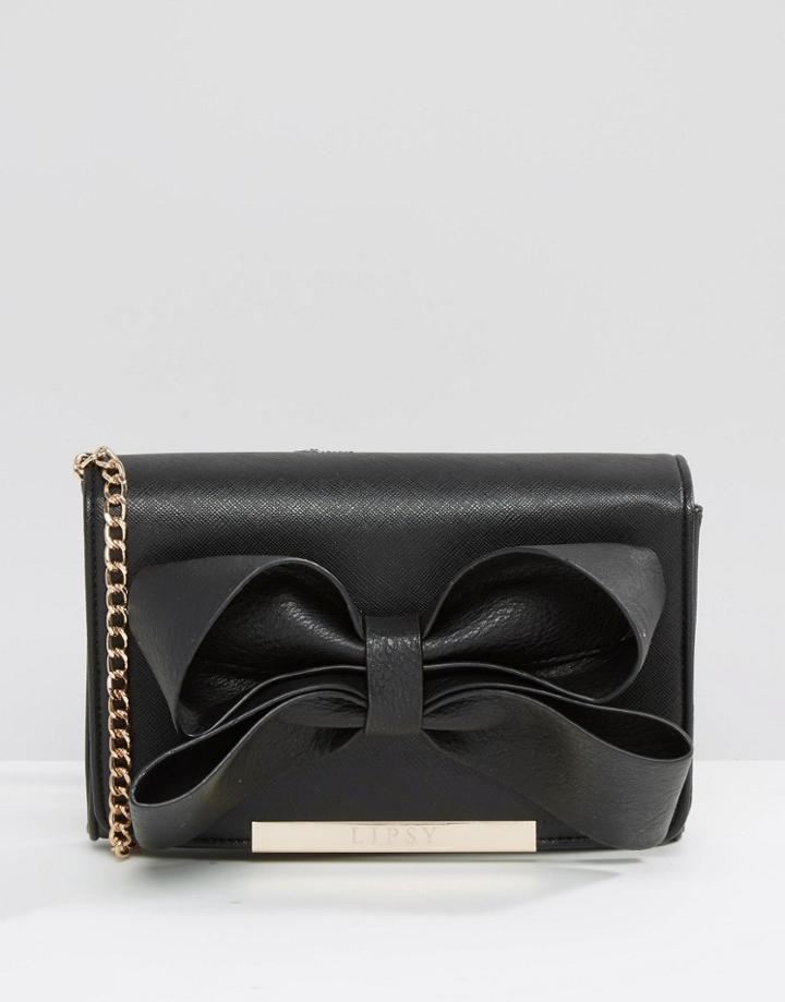 Lipsy Bow Detail Cross Body Bag - Black