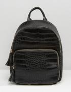 Skinnydip Faux Leather Croc Backpack - Black