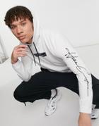 Hollister Central Box And Arm Logo Hooded Long Sleeve Top In White