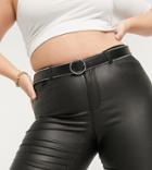 Asos Design Curve Silver Chain Edge Circle Buckle Waist And Hip Jeans Belt In Black