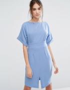 Closet Split Front Dress - Blue