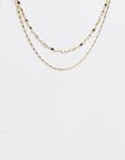 Asos Design Multirow Necklace In Mixed Link Chain In Gold - Gold