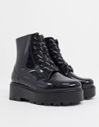 Asos Design Circular Generate Lace Up Boots In Black