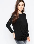 Wal G Top With Twist Front - Black