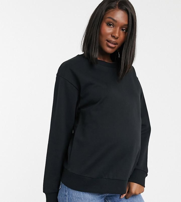 Asos Design Maternity Ultimate Organic Cotton Sweat In Black
