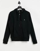 French Connection Full Zip Hoodie In Black