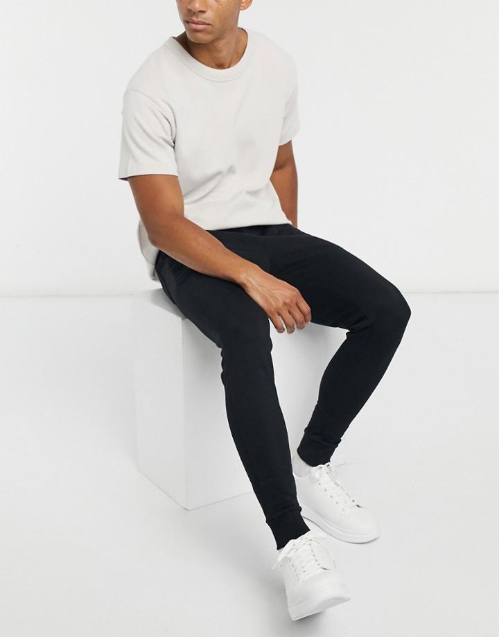 Asos Design Organic Skinny Sweatpants In Black