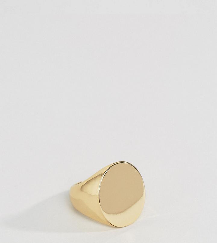 Asos Plus Gold Signet Ring - Gold