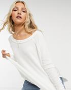 We The Free By Free People Snowy Long Sleeve Thermal Top-white