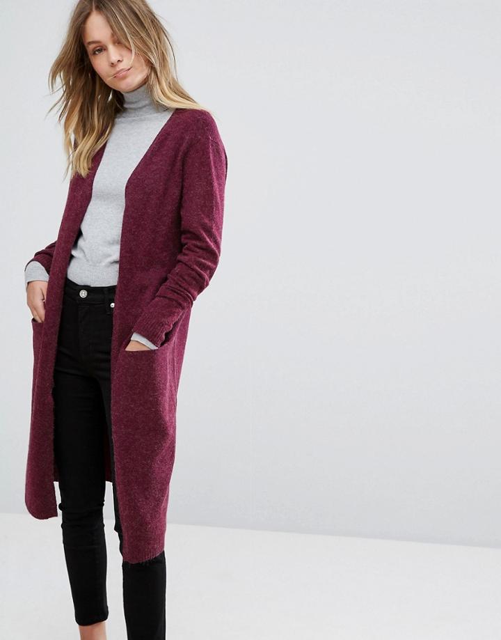 Vero Moda Longline Cardigan - Red