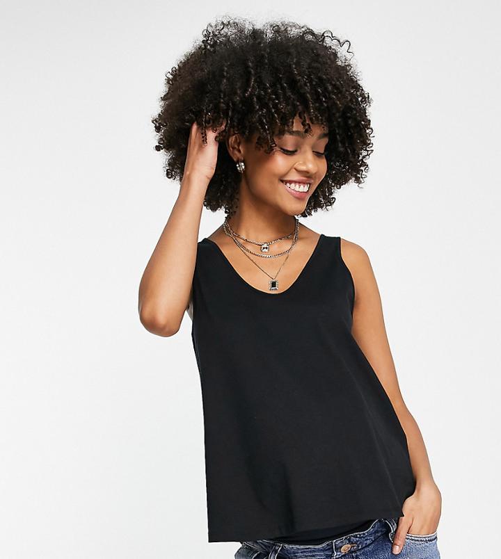 Asos Design Maternity Ultimate Tank Top With Scoop Neck In Cotton In Black - Black