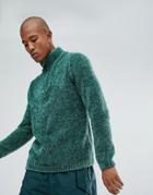 Asos Heavyweight Chenille Half Zip Sweater In Green - Green