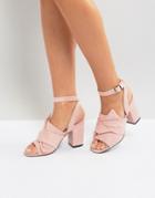 Park Lane Oversized Knot Front Heel Sandals - Beige