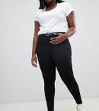 River Island Plus Molly Mid Rise Skinny Jeggings In Black - Black