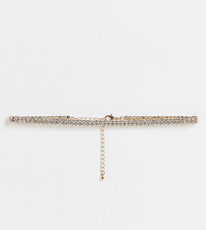 True Decadence Exclusive Choker Necklace In Gold Crystal