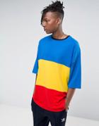 Asos Super Oversized T-shirt With Cut And Sew Panels And Contrast Ringer - Multi