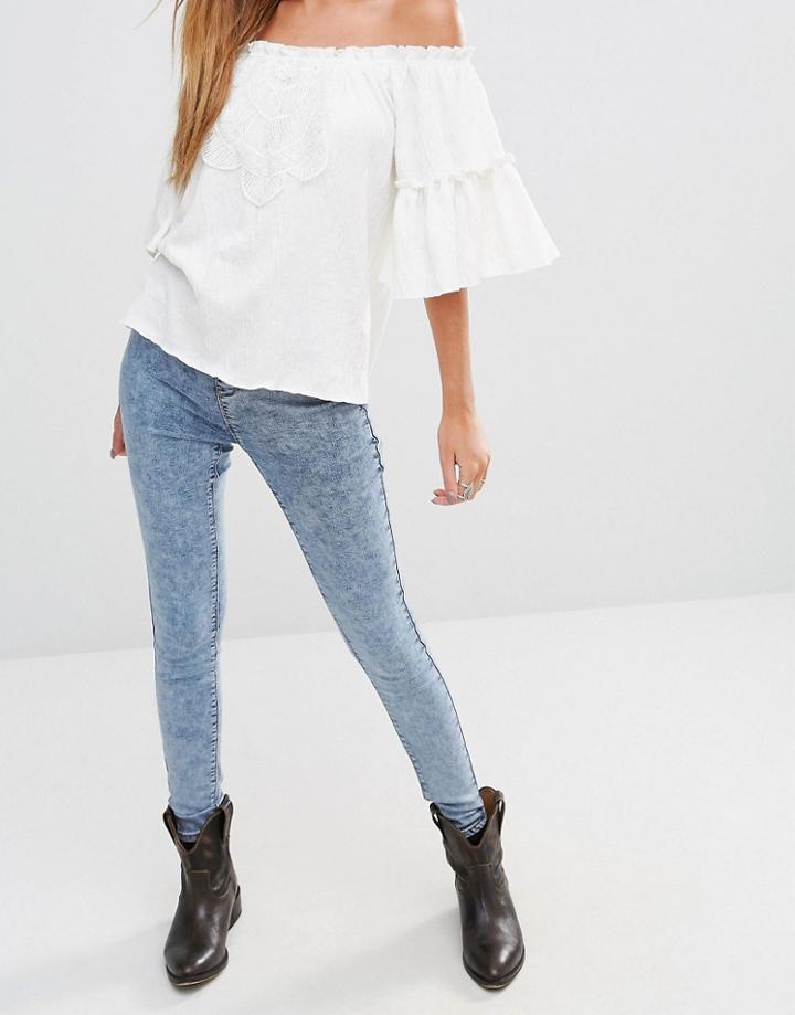 New Look Acid Wash Jegging - Blue