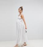 Asos Maternity Natural Stripe Maxi Beach Dress - Multi
