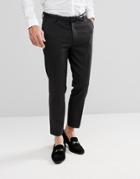 Asos Skinny Cropped Smart Pants In Charcoal - Gray
