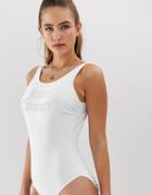 Juicy Couture Pearl Logo Swimsuit-white