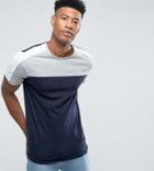 D-struct Tall Cut And Sew Panel T-shirt - Navy