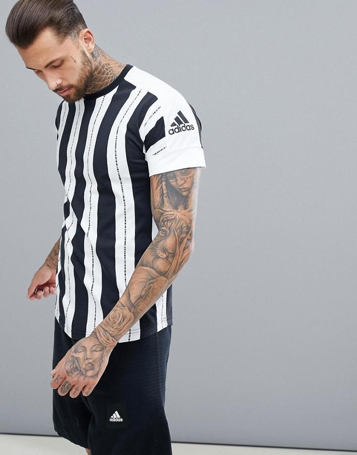 Adidas Athletics Stripe T-shirt In White Cg2128 - White