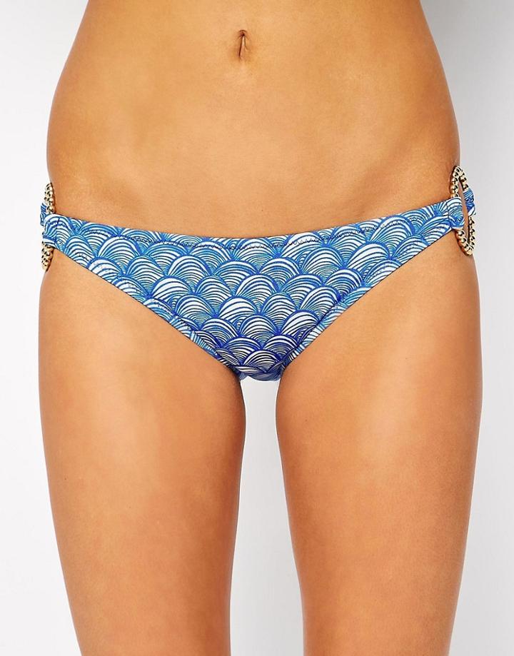 Mileti Bikini Bottom With 2 Gold Rings - Multi
