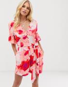 Y.a.s Floral Tie Waist Romper-multi