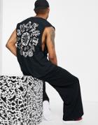 Hnr Ldn Astrology Back Print Sleeveless Tank Top-black