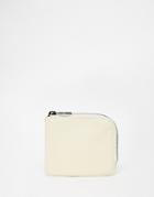 Asos Zip Around Wallet In Stone Faux Leather - Beige